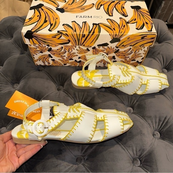 New Farm Rio Yellow Palm Tree Sandal - Picture 2 of 6